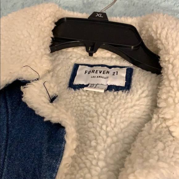 Forever 21 denim fur jacket - Picture 6 of 8